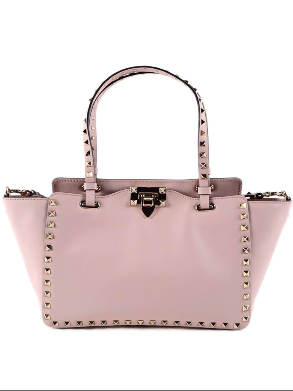 Valentino Garavani Trapeze Rockstud Leather Shopping Tote Bag